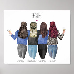 Custom Besties Gift Best Friend Poster