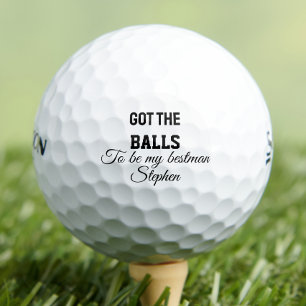 Custom bestman wedding proposal golf balls