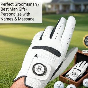 Custom bestman wedding proposal golf glove