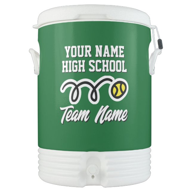 Custom beverage cooler for high school tennis team (Front)