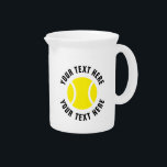 Custom beverage pitcher with tennis ball logo<br><div class="desc">Custom beverage pitcher with tennis ball logo. Unique gifts for tennis player and fan.</div>