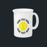 Custom beverage pitcher with tennis ball logo<br><div class="desc">Custom beverage pitcher with tennis ball logo. Unique gifts for tennis player and fan.</div>