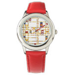 Custom Bezel With Red Numbers Watch at Zazzle