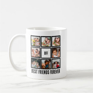 Custom BFF Best Friends Forever 8 Photo Collage Coffee Mug