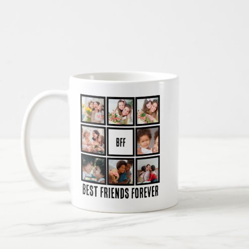 Custom BFF Best Friends Forever 8 Photo Collage Coffee Mug