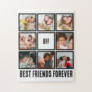 Custom BFF Best Friends Forever 8 Photo Collage Jigsaw Puzzle