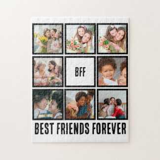 Custom BFF Best Friends Forever 8 Photo Collage Jigsaw Puzzle