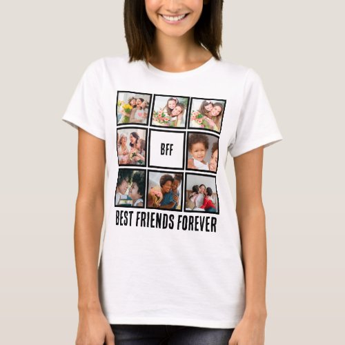 Custom BFF Best Friends Forever 8 Photo Collage T_Shirt