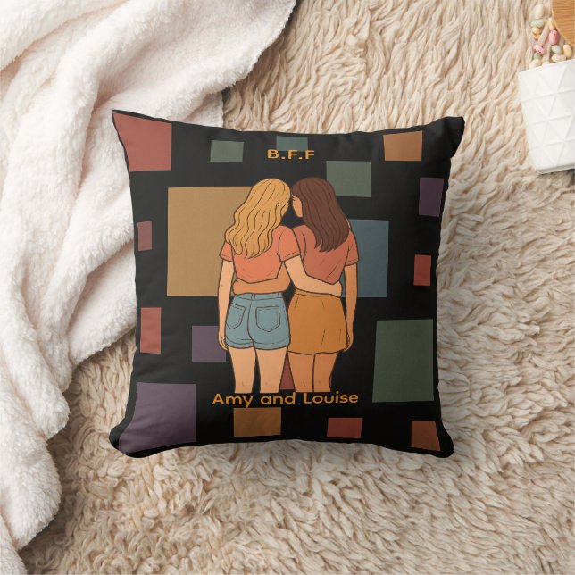 Custom BFF Best Friends Throw Pillow (Blanket)