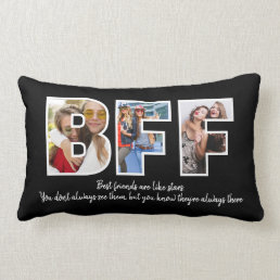 Custom BFF Besties Best Friends Photo Collage Cool Lumbar Pillow
