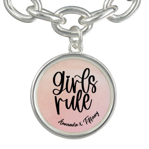 Custom BFF Name Girls Rule Friendship Bracelet