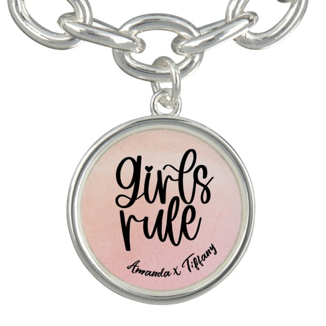 Custom BFF Name Girls Rule Friendship Bracelet (Design)