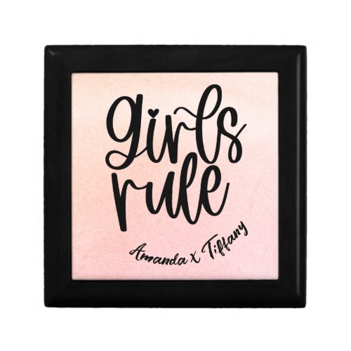 Custom BFF Name Girls Rule Friendship Gift Box