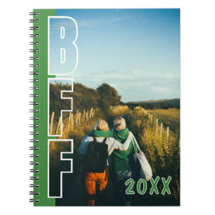 Custom BFF Photo Illusion Green Notebook