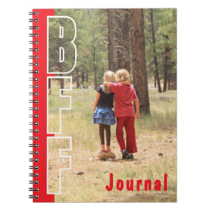 Custom BFF Photo Illusion Red Notebook