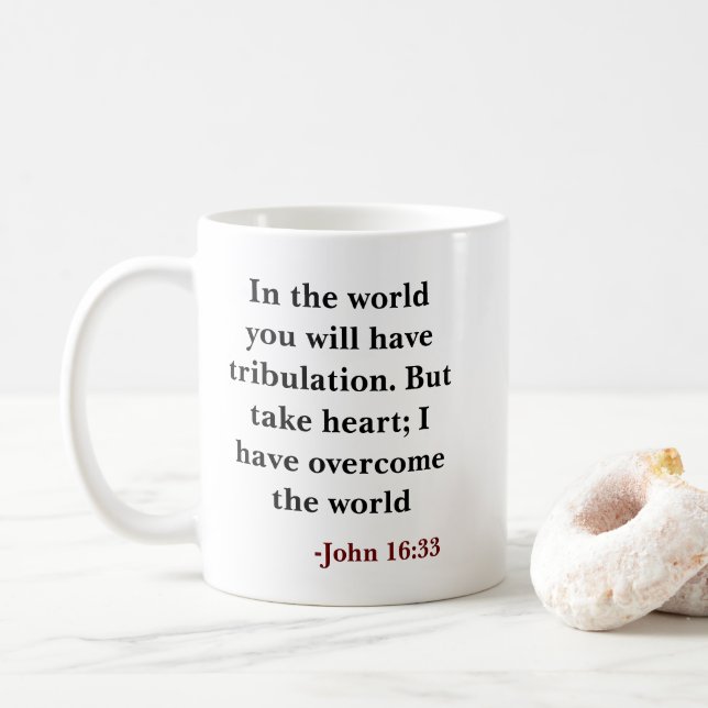 Custom bible verse Christian  Coffee Mug (With Donut)