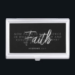 Custom Bible Verse Customized Scripture Christian  Business Card Case<br><div class="desc">Carry a symbol of your faith with this Custom Bible Verse Personalized Christian Business Card Case, designed to blend spiritual inspiration with professional style. This sleek, modern business card holder is perfect for slipping into your purse or pocket, keeping your cards secure and easily accessible. The option to personalize it...</div>