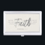 Custom Bible Verse Customized Scripture Christian  Business Card Case<br><div class="desc">Keep your business cards organized and your faith front and center with this Custom Bible Verse Personalized Christian Business Card Case. Featuring a sleek, modern design, this elegant case offers a touch of spirituality in your professional life. Perfect for keeping in your purse or pocket, it’s easy to carry and...</div>