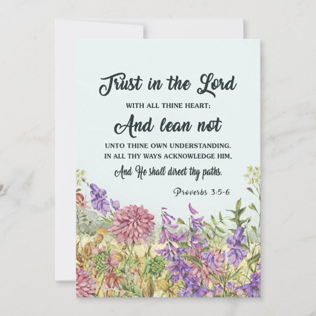 Custom Bible Verse Floral Greeting Cards (Front)