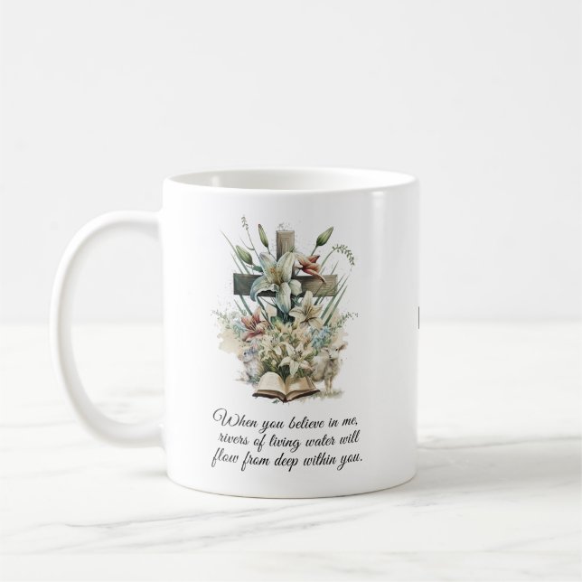 Custom Bible Verse Jesus Faith Christian Quote  Coffee Mug (Left)
