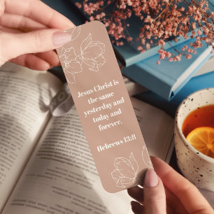 Custom Bible Verse Religious Floral Blush pink Bookmarks