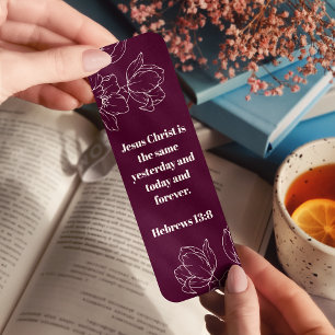 Custom Bible Verse  Religious Floral Purple Bookmarks