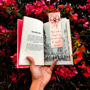 Custom Bible Verses Psalm 119:105 Floral Bow Bookmarks