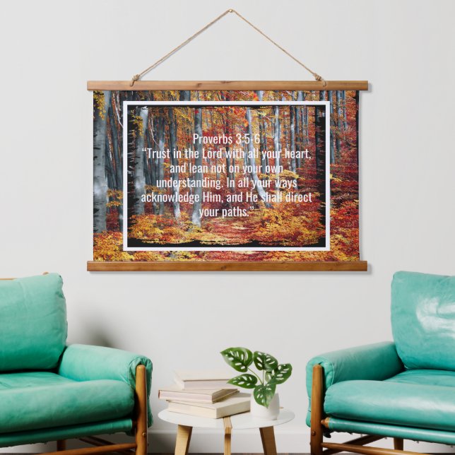 Custom bible verses quotes and personalized word  hanging tapestry (Living Room)