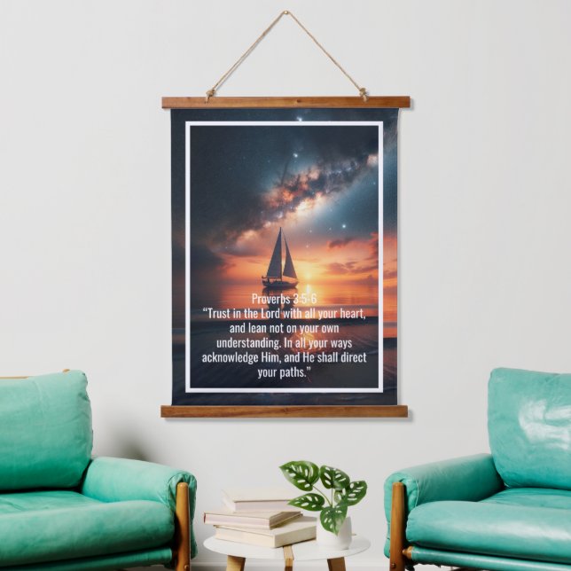 Custom bible verses quotes and personalized word  hanging tapestry (Living Room)