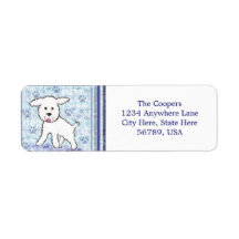 Custom Bichon Frise Dog Return Address Labels