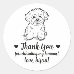 Custom Bichon Frise Dog Wedding Favor Stickers