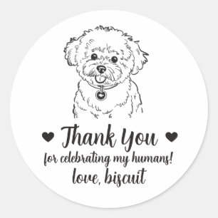 Custom Bichon Frise Dog Wedding Favor Stickers