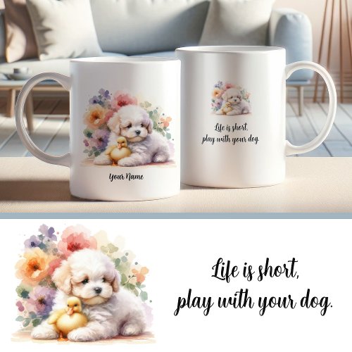 Custom Bichon Frise Mug with Inspirational Quote