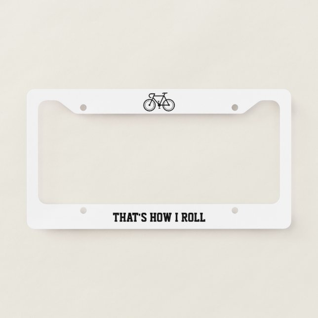 Custom bicycle logo car license plate frame (Front)