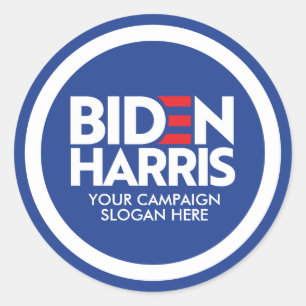Custom Biden Harris 2024 Campaign Slogan Classic Round Sticker