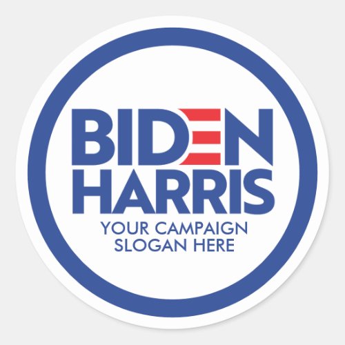 Custom Biden Harris 2024 Campaign Slogan Classic Round Sticker