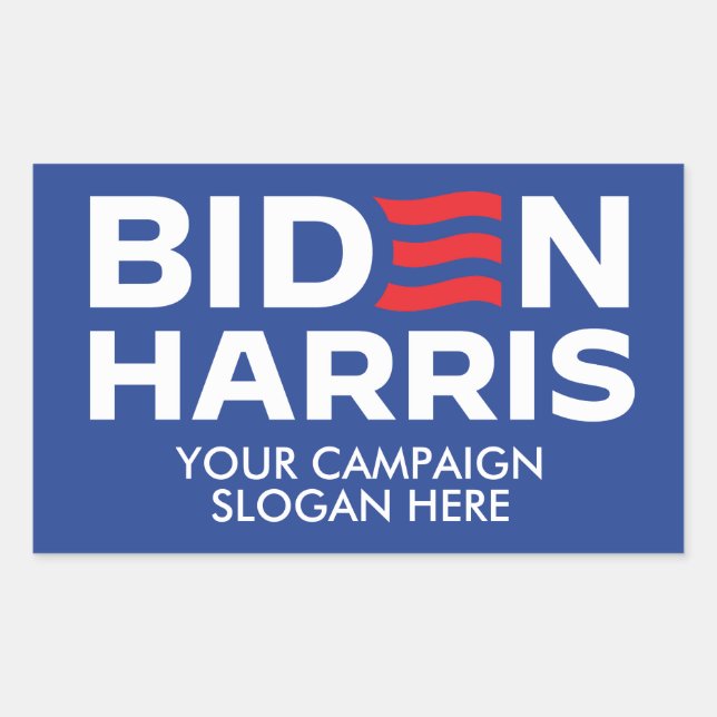 Custom Biden Harris Campaign Slogan Rectangular Sticker (Front)