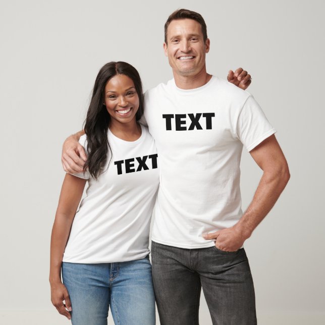 Custom Big Bold Font Text Template Mens White T-Shirt (Unisex)