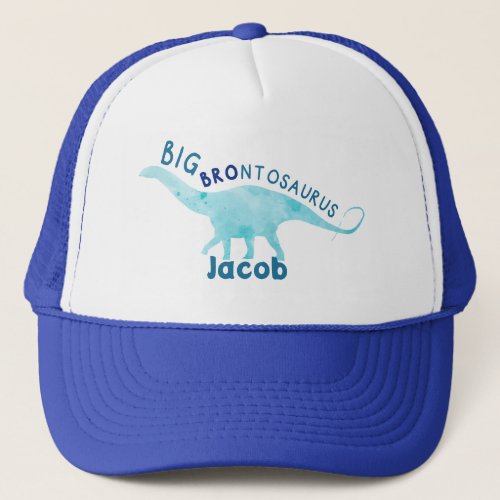 Custom Big Brontosaurus Dinosaur Baby Brother Trucker Hat
