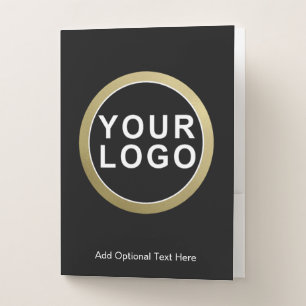 Custom Big Business Logo Minimalist Black Pocket Folder
