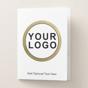 Custom Big Business Logo Minimalist White Pocket Folder