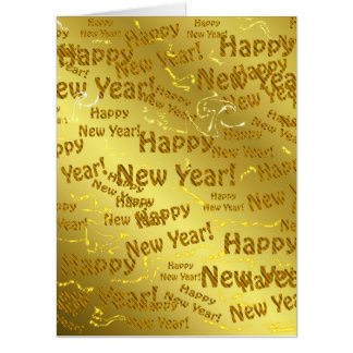 Custom Big Card golden handwriting happy new year