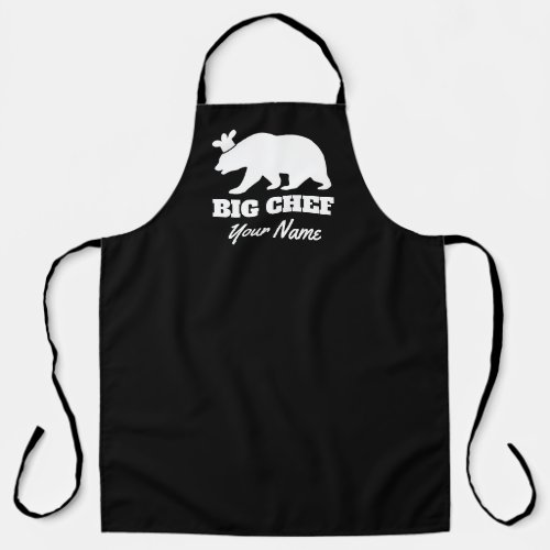 Custom big chef funny black bear BBQ cooking Apron