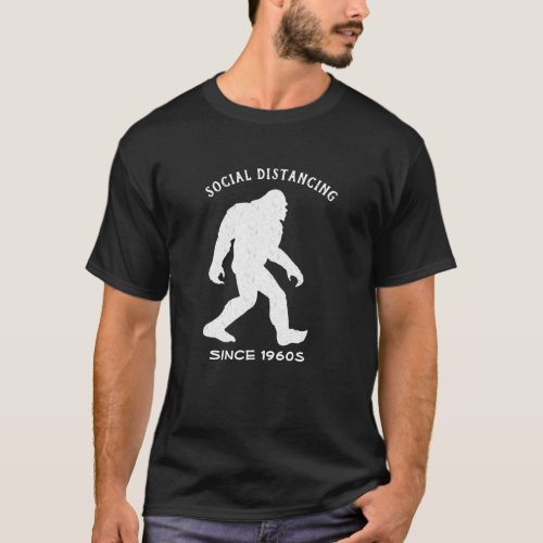 Custom Big Foot Social Distance in Style Funny T_Shirt