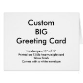 Custom Big Greeting Card - Landscape 11" x 8.5" (Front Horizontal)