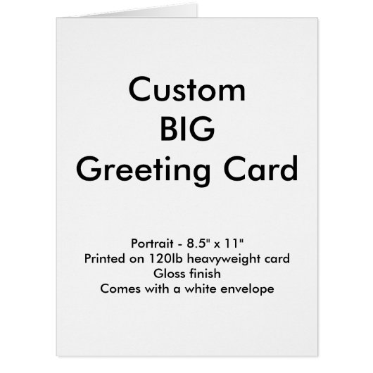 Custom Big Greeting Card - Portrait 8.5" x 11" (Front)
