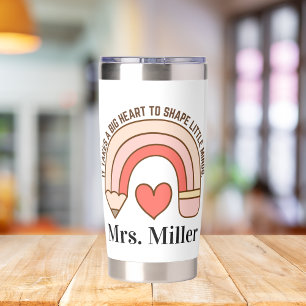 Custom Big Heart Little Minds Teacher Gift Insulated Tumbler
