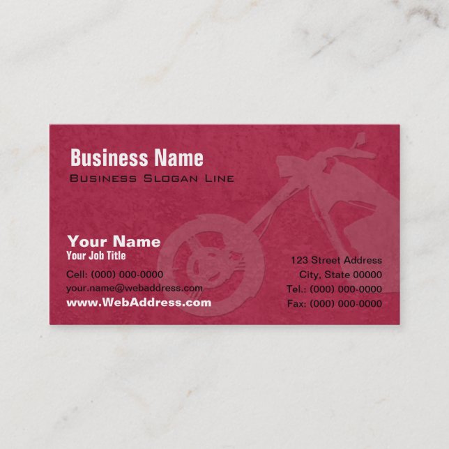 Custom Bike Builders Business Card (Front)