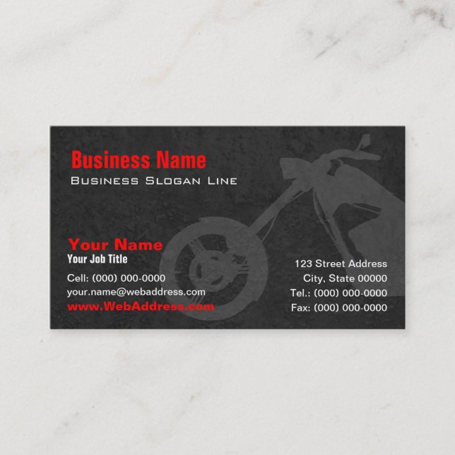 Custom Bike Builders Business Card (Front)