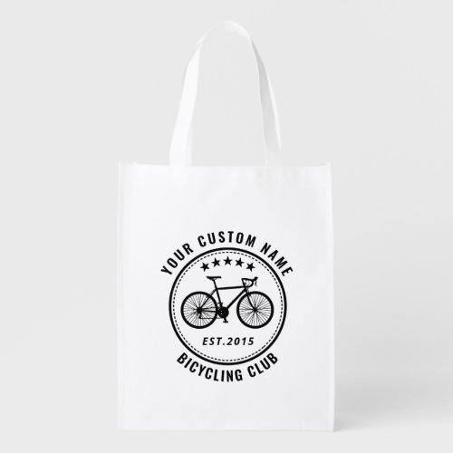 Custom Bike Club Family or Location Name Grocery Bag